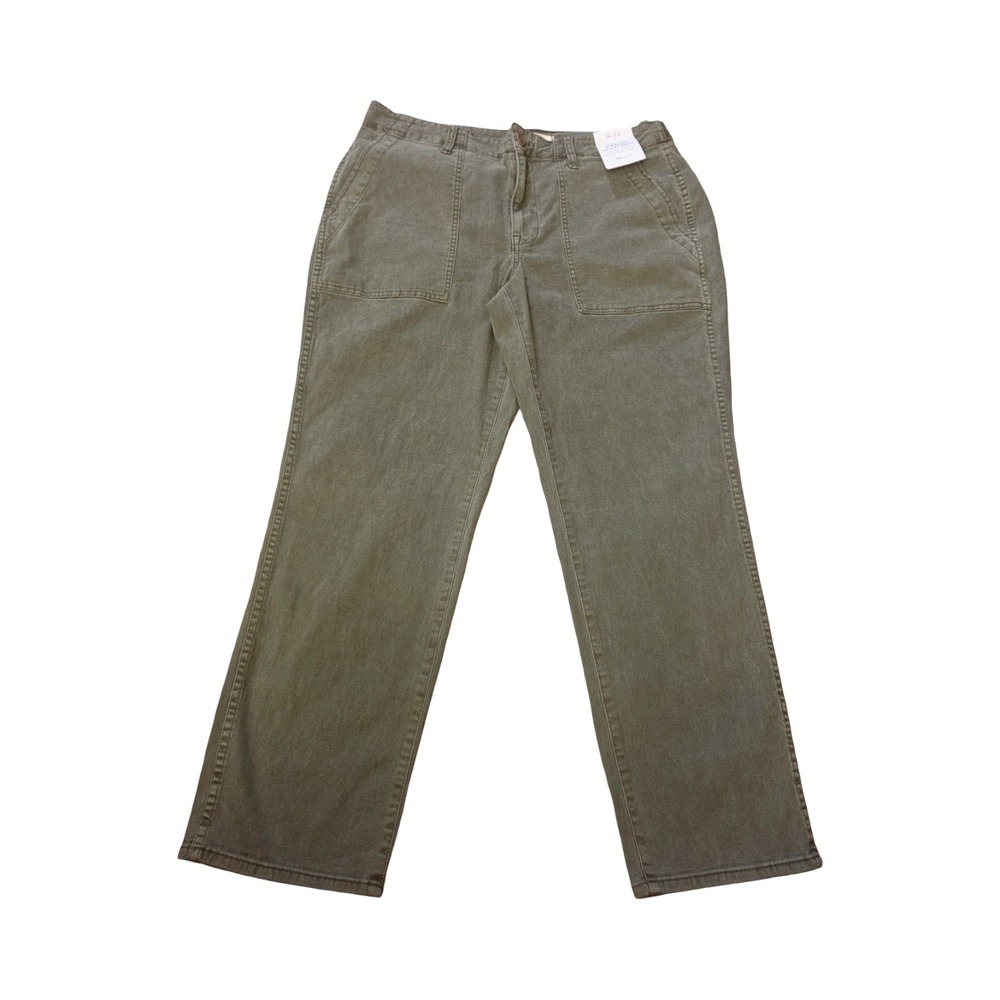 Madewell Slim Straight Utility Pant Olive Green Mid Rise NV135 Size 31 NWT
